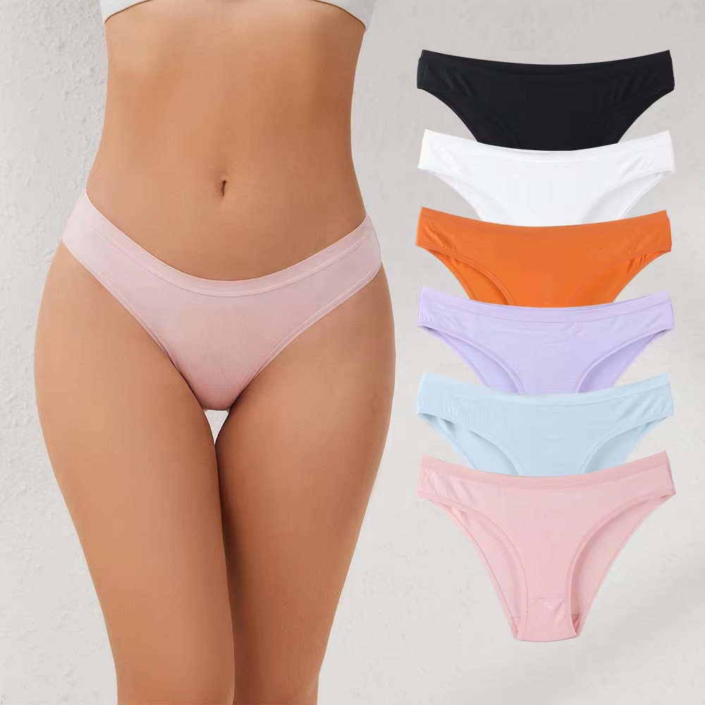 Custom Logo Hot Sales Women's Low Waist Soft Breathable Modal Brief Bikini Underwear Panties