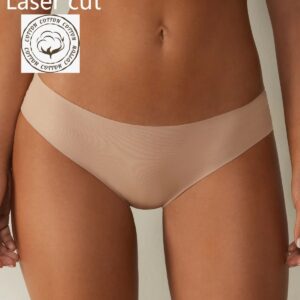 Custom Logo Comfortable Women Underwear Plus Size Low Waist Invisible Basic Ultralight Raw-cut Cotton Bikini Seamless Panties