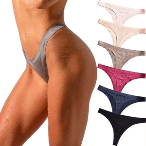 Wholesale Women Underwear Stain Silk Laser Cut Low Waist T Bakck No Show Invisible Breathable Traceless Seamless Thong Panties